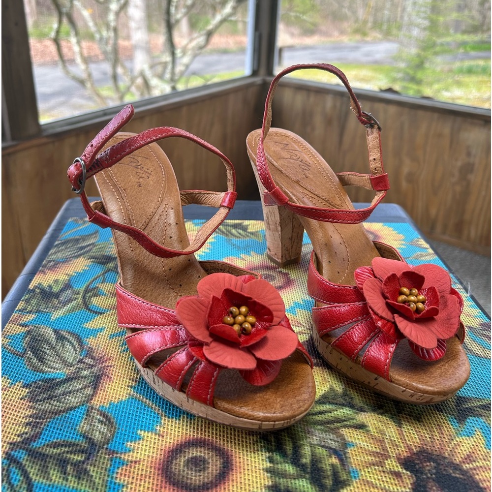 Beautiful cork heel platform shoes by Naya